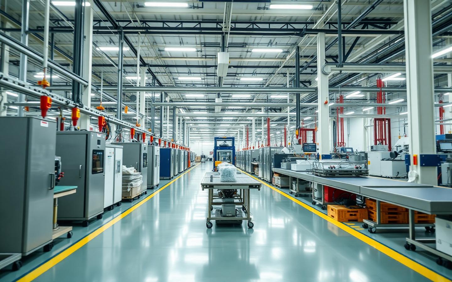 Manufacturing plant floor operating under documented waste compliance controls